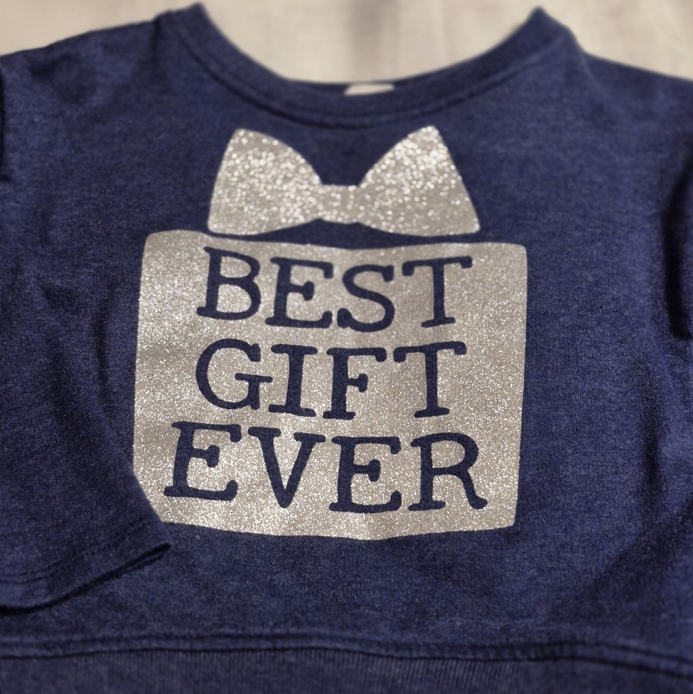 3 FOR $10!  Young & Awesome Kids 18 MOS Navy Shirt with Metallic Skirt.